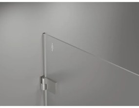 Mexen Lunar-B L, 1-krídlový sprchový kút, pravý, 90 x 90 cm, 8mm číre sklo, brúsená oceľ profil, 832L-090-090-97-00-P