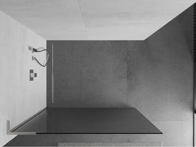 Mexen Kioto L, sprchová zástena Walk-In 70 x 200 cm, 8mm sklo s rebrovým vzorom, brúsená oceľ profil, 800-070-103-97-09