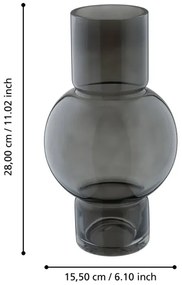 Eglo 421231 - Sklenená váza AMPITABE 28x15,5 cm čierna