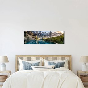Obraz - Kanada, Národný park Banff, Moraine Lake (s hodinami) (90x30 cm)