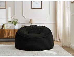 Čierny menčestrový sedací vak Socrate – Bobochic Paris