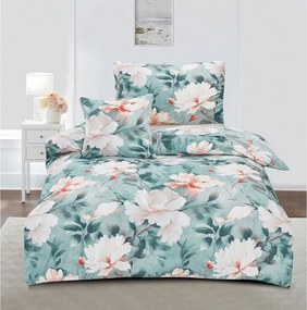 Tyrkysové 3-dielne obliečky na jednolôžko z mikrosaténu 140x200 cm Selma – My House