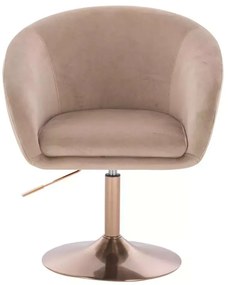 LuxuryForm DESIGN Stolička VENICE VELUR na zlatom tanieri - latte