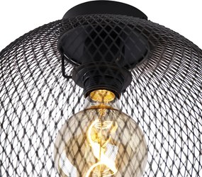 Moderné stropné svietidlo čierne 30 cm - Mesh Ball