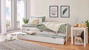 XXXLutz POSTEĽ S VÝSUVNÝM LÔŽKOM, 90/190 cm biela MID.YOU - Detské izby - 000528037903