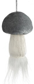 VIANOČNÁ DEKORÁCIA MUSHROOM SADA 24KS 7X10 CM STRIEBORNÁ
