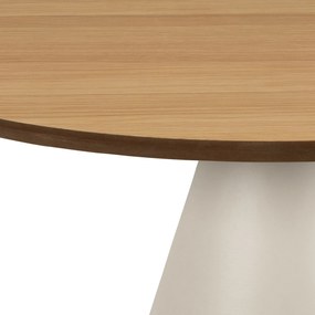 BOSCO Prírodný dub / béžová noha (Kašmír) – OKRÚHLY KÁVOVÝ STOLÍK 65 cm, KONFERENČNÝ STOLÍK DO OBÝVAČKY, DYHA