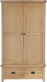 Šatníková dvojdverová skriňa s 2 zásuvkami, 112x57x195 cm