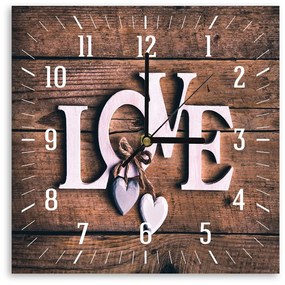 Gario Hodiny na stenu Love on dark boards Rozmery: 60 x 60 cm