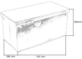 STILISTA 6129 Skladacia lavica s úložným priestorom - čierna