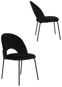 Jedálenská stolička Molly Black, čierny zamat (108-77)
