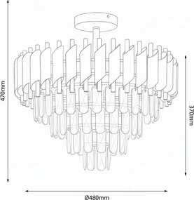 Brilagi - Prisadený luster ECLIPSE 7xE14/10W/230V pr. 48 cm zlatý