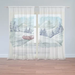 Sablio Záclony Rozprávková zima: 2ks 150x250cm