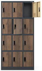 Šatňová skriňa MARCIN, 900 x 1850 x 400 mm, Eco Design: antracit/orech