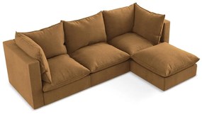 Terakotová rohová pohovka (pravý roh/s leňoškou) Manao – Makamii