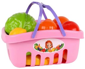 Lean Toys Súprava ružového nákupného košíka s potravinami - 5354