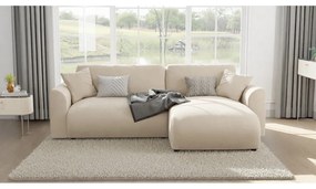 Béžová zamatová rohová pohovka (variabilná) Lorine – Ropez