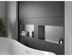 Mexen X-Wall-NR, polička na zapustenie pod obklad bez goliera 60 x 30 cm, oceľová, 1911603010