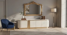 TV stolík Stilig ST916 200 cm mramor/ecru/zlatý