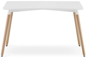 Jedálenský set 1 + 4, biely stôl ADRIA 120x80 cm + biela stolička KITO