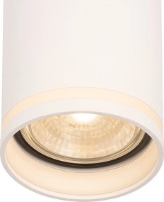 Bodové svietidlo Pipe Ring, 1x biele kovové tienidlo, w