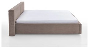 Svetlohnedá čalúnená dvojlôžková posteľ s úložným priestorom s roštom 160x200 cm Cube – Meise Möbel