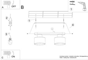 Stropné svietidlo Savar, 2x čierne kovové tienidlo
