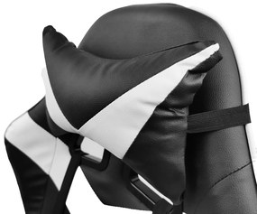 Herní židle SPORT s masážní funkcí KG108 černo-bílá