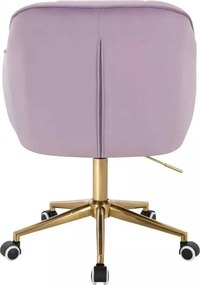 LuxuryForm DESIGN Stolička AVOLA VELUR na zlatej podstave s kolieskami - levanduľa