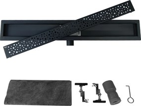 BPS-koupelny Sprchový odtokový žľab DL01 WAVE G5 HYD-2672 70 cm, čierny