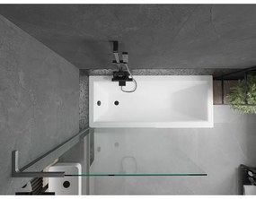 Mexen Next, vaňová zástena 1-krídlová 90 x 150 cm, fixné krídlo, 6 mm číre sklo, brúsený grafit profil, 895-090-000-03-00-66