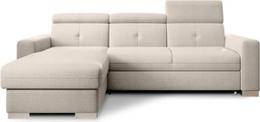 Béžová rozkladacia/s úložným priestorom rohová pohovka (ľavý roh/s leňoškou) Fresia – ELTAP