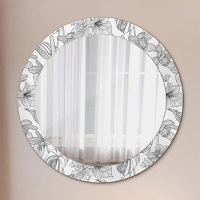 Okrúhle ozdobné zrkadlo Kvetinový vzor fi 70 cm