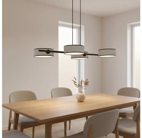 Závesný luster na lanku DRUMZ 4xE14/10W/230V sivý