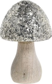 Prírodná drevená dekorácia huba s trblietkami Mushroom - Ø 8*15 cm