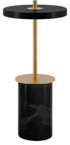Čierna mramorová LED stolová lampa so stmievačom s kovovým tienidlom (výška 25,5 cm) Asteria Move Mini – UMAGE