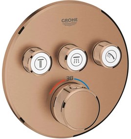 GROHE Grohtherm SmartControl termostatická batéria pod omietku, pre 3 výstupy, kartáčovaný Warm Sunset, 29121DL0