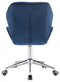 LuxuryForm DESIGN Stolička MILANO MAX VELUR na striebornej podstave s kolieskami - modrá