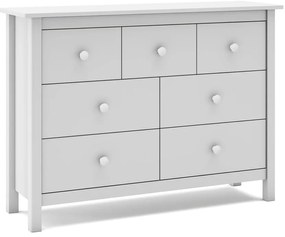 Biela nízka detská komoda z borovicového dreva 110x80 cm Max – Marckeric