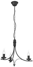 Luster na reťazi LUCY 3xE14/60W/230V čierna