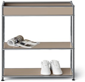 Kovová konzola »CN3 Slim Line« s poličkou, hnedosivá