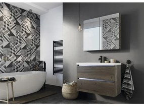 Kúpeľňový nábytkový set Vogue 60 cm s keramickým umývadlom a zrkadlovou skrinkou Tabacco