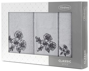 FROTÉ UTERÁK MELANI SADA 1KS 30X50 CM, 1KS 50X90 CM, 1KS 70X140 CM STRIEBORNÁ