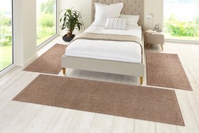 Hanse Home Collection koberce Spálňová sada Pure 102614 Brown - 3 diely: 70x140 cm (2x), 70x240 cm (1x) cm