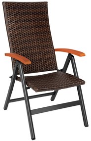 tectake 404571 záhradná stolička ratanová melbourne - hnedá