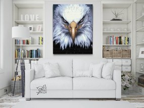Gario Diamantové maľovanie Hlava orla Rozmery: 40 x 50 cm, Rámovanie: Iba zrolované plátno, Diamanty: Okrúhle