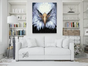 Gario Diamantové maľovanie Hlava orla Rozmery: 40 x 50 cm, Rámovanie: Iba zrolované plátno, Diamanty: Štvorcové