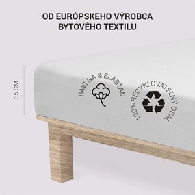 Napínacia plachta na posteľ jersey s elastanom šedá 90 x 200 cm