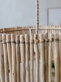 Prírodné antik závesné svetlo s ratanovým tienidlom Lamp rattan - Ø 50*54cm/ E27/ 40W