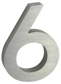Domové číslo "6", RN.100LV, brúsené, strieborná